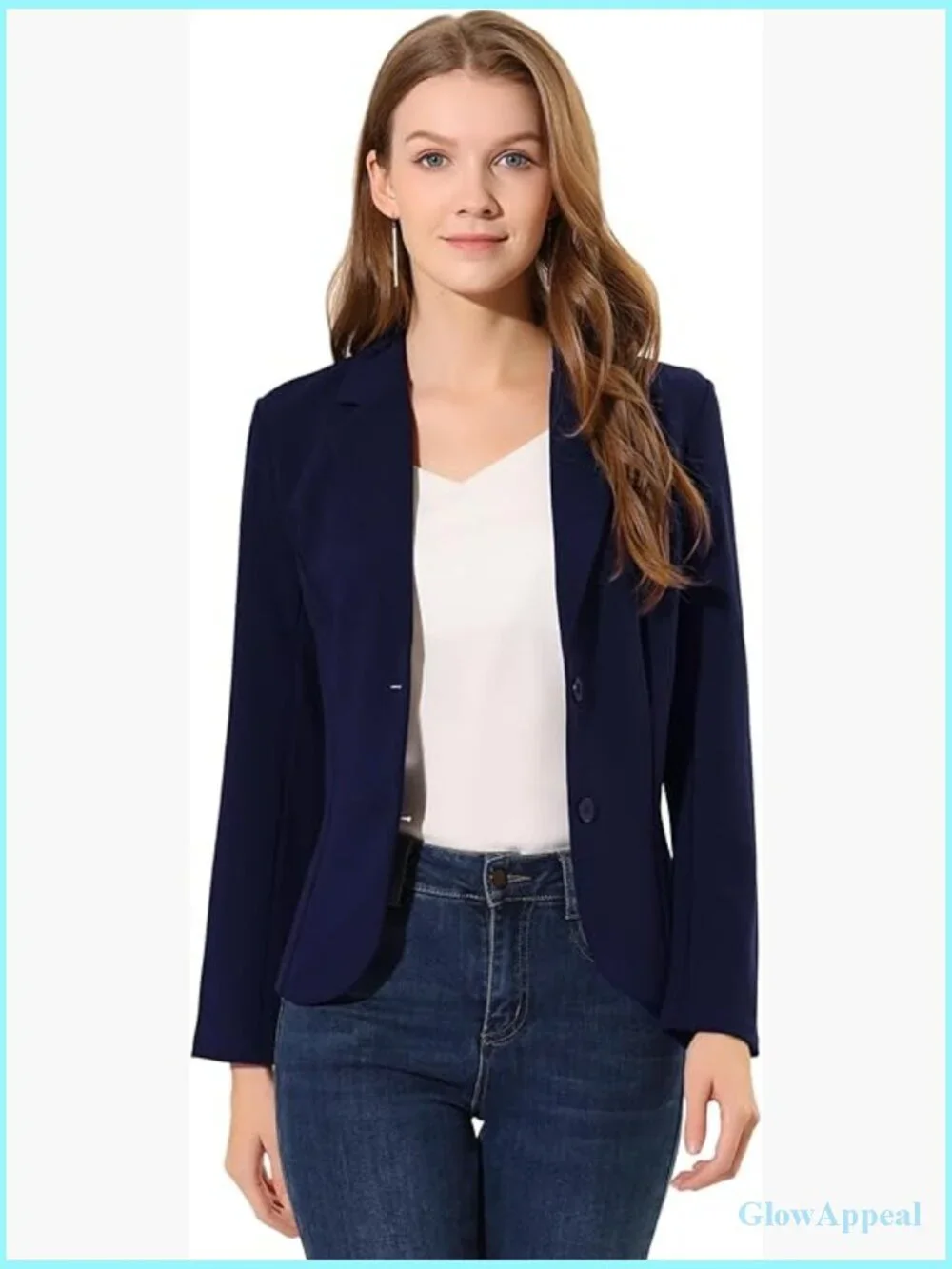 Stretch Blazer for Work Office Business Casual Fitted Jacket